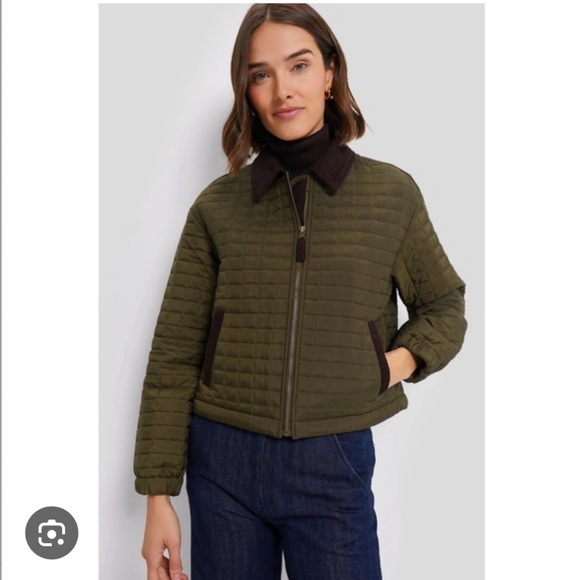 Tuckernuck Jackets & Blazers - Tuckernuck NWT Olive Green Box Quilt Barn Coat Jacket Corduroy detail sz XL/XXL